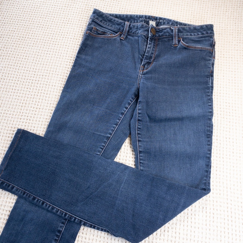 Banana Republic Womens 26 Dark Wash Skinny Jeans Mid Rise Denim Blue